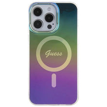 Заредете изображение във визуализатора на галерията – Guess IML Iridescent MagSafe case for iPhone 15 Pro - black
