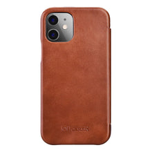 Заредете изображение във визуализатора на галерията – iCarer Curved Edge Vintage Folio leather case iPhone 12 Pro Max brown (RIX1202 brown)
