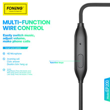 Заредете изображение във визуализатора на галерията – Foneng Earphones EP200 with microphone black

