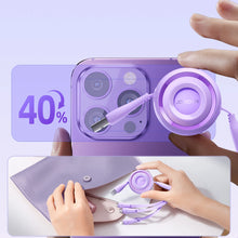 Заредете изображение във визуализатора на галерията – Joyroom S-A40 Colorful Series 3in1 retractable cable USB-A to USB-C / Lightning / microUSB 1m - purple
