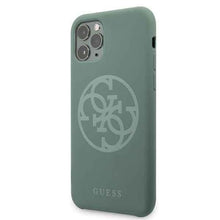 Заредете изображение във визуализатора на галерията – Guess GUHCN58LS4GKA iPhone 11 Pro khaki hard case Silicone 4G Tone On Tone
