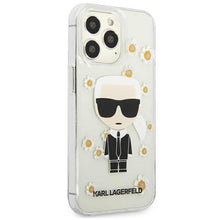 Заредете изображение във визуализатора на галерията – Оригинален гръб karl lagerfeld за iphone 13 pro (flower ikonik / transparent) - TopMag
