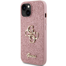 Заредете изображение във визуализатора на галерията – Original Case GUESS hardcase Glitter Script Big 4G GUHCP15MHG4SGP for Iphone 15 Plus pink
