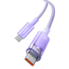 Заредете изображение във визуализатора на галерията – BASEUS cabel Type C to Type C Explorer Fast Charging 100W 1m nebula purple P10319703221-01 / CB000043
