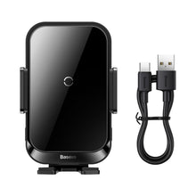 Заредете изображение във визуализатора на галерията – Baseus car holder with wireless charging automatic 15w halo black sudd000001
