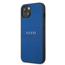 Заредете изображение във визуализатора на галерията – Guess GUHCP13MPSASBBL iPhone 13 6,1" niebieski/blue Saffiano Strap

