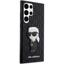 Заредете изображение във визуализатора на галерията – Karl Lagerfeld KLHCS23LSAKLHKPK S23 Ultra S918 hardcase black/black Saffiano Monogram Ikonik
