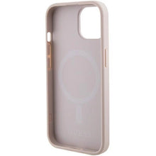 Заредете изображение във визуализатора на галерията – Guess Saffiano MagSafe case for iPhone 15 Plus - pink
