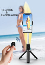 Заредете изображение във визуализатора на галерията – Selfie Stick - with detachable bluetooth remote control and tripod - P60 WHITE
