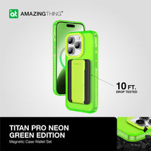 Заредете изображение във визуализатора на галерията – Amazing Thing Titan Pro Neon Mag Wallet Case IP156.1PTWGN for Iphone 15 Pro green with stand
