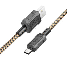 Заредете изображение във визуализатора на галерията – HOCO cable USB to Type C 3A Leader X94 gold

