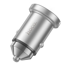 Заредете изображение във визуализатора на галерията – HOCO car charger USB QC 3.0 + Type C PD 45W NZ10 silver
