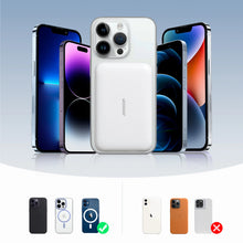Заредете изображение във визуализатора на галерията – Joyroom Power Bank 10000mAh 20W Power Delivery Quick Charge Magnetic Qi 15W Wireless Charger for iPhone Compatible with MagSafe White (JR-W020 white)
