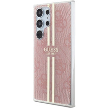 Заредете изображение във визуализатора на галерията – Guess IML 4G Gold Stripe case for Samsung Galaxy S24 Ultra - pink
