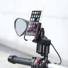 Заредете изображение във визуализатора на галерията – Motorcycle phone holder Motowolf with USB port to mirror
