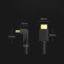 Заредете изображение във визуализатора на галерията – Ugreen HD103 Cable 270 Degree HDMI 2.0 / 4K / 60Hz / 1080p / 30AWG / 3m Black (10122)
