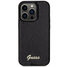 Заредете изображение във визуализатора на галерията – Original faceplate case GUESS GUHCP13LPS for iPhone 13 Pro (Sequin Script Metal  / black)
