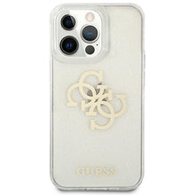 Заредете изображение във визуализатора на галерията – Guess GUHCP13XPCUGL4GTR iPhone 13 Pro Max 6,7" transparent hard case Glitter 4G Big Logo
