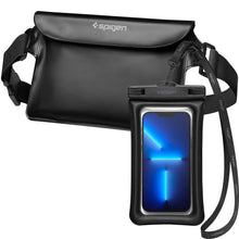 Заредете изображение във визуализатора на галерията – Spigen a621 universal waterproof case &amp; waist bag black - TopMag
