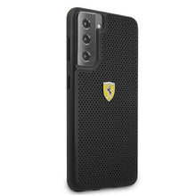 Заредете изображение във визуализатора на галерията – Оригинален гръб Ferrari за samsung s21 plus (on track perforated / black) - TopMag
