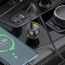Заредете изображение във визуализатора на галерията – HOCO car charger USB QC 18W + Type C 30W with digital display PD48W NZ12B transparent black
