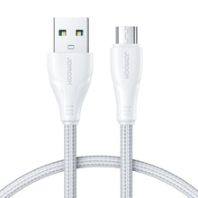 Заредете изображение във визуализатора на галерията – Joyroom USB cable - micro USB 2.4A Surpass Series for fast charging and data transfer 1.2 m white (S-UM018A11)
