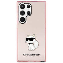 Заредете изображение във визуализатора на галерията – Karl Lagerfeld KLHCS23LHNCHTCP S23 Ultra S918 pink/pink hardcase Ikonik Choupette

