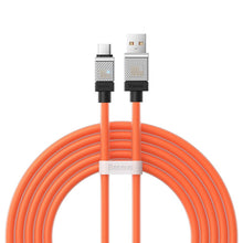 Заредете изображение във визуализатора на галерията – BASEUS cabel USB to Type C CoolPlay Fast Charging 100W 2m orange CAKW000707
