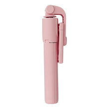 Заредете изображение във визуализатора на галерията – Combo selfie stick with tripod and remote control bluetooth pink R1

