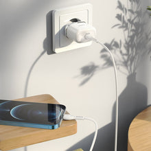Заредете изображение във визуализатора на галерията – Hoco зарядно type c pd20w fast charge victorious with cable for iphone lightning 8-pin n24 white
