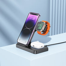 Заредете изображение във визуализатора на галерията – Borofone Wireless induction charger BQ26 Best 3 in 1 15W black
