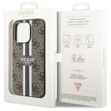 Заредете изображение във визуализатора на галерията – Guess GUHMP14LP4RPSW iPhone 14 Pro 6.1" brown/brown hardcase 4G Printed Stripes MagSafe
