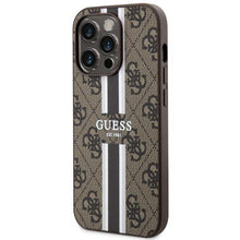 Заредете изображение във визуализатора на галерията – Guess GUHMP14LP4RPSW iPhone 14 Pro 6.1" brown/brown hardcase 4G Printed Stripes MagSafe
