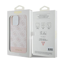 Заредете изображение във визуализатора на галерията – Original Case GUESS hard case 4G Stripe Collection GUHCP14LG4GLPI for Iphone 14 Pro pink
