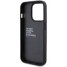 Заредете изображение във визуализатора на галерията – BMW BMHCP15L22PTDK iPhone 15 Pro 6.1" black/black Leather Stamp Tricolor
