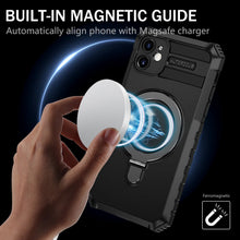 Заредете изображение във визуализатора на галерията – Tel Protect Armor Magsafe Metal Ring Case for Iphone 11 black

