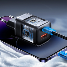 Заредете изображение във визуализатора на галерията – Joyroom JR-TCF08EU Speed ​​Series 30W PD/QC/AFC/FCP fast wall charger - black
