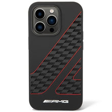 Заредете изображение във визуализатора на галерията – AMG AMHMP14X2SCFR iPhone 14 Pro Max 6.7" black/black hardcase Checkered Flag Pattern MagSafe
