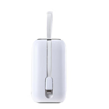 Заредете изображение във визуализатора на галерията – Joyroom powerbank 10000mAh Colorful Series 22.5W with 2 built-in USB C and Lightning cables white (JR-L012)
