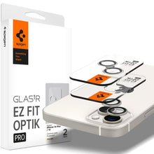 Заредете изображение във визуализатора на галерията – Spigen OPTIK.TR ”EZ FIT” CAMERA PROTECTOR 2-PACK IPHONE 14 / 14 PLUS STARLIGHT
