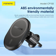 Заредете изображение във визуализатора на галерията – Foneng Car holder CP105 magnetic with induction charging to air vent black
