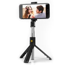 Заредете изображение във визуализатора на галерията – Selfie Stick - with detachable bluetooth remote control and tripod - K07 BLACK
