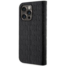 Заредете изображение във визуализатора на галерията – Karl Lagerfeld KLBKP14LSAKLHPK iPhone 14 Pro 6.1" bookcase black/black Saffiano Monogram
