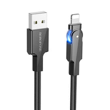 Заредете изображение във визуализатора на галерията – Borofone Cable BU41 Kelly - USB to Lightning - 2,4A 1,2 metres black
