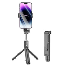 Заредете изображение във визуализатора на галерията – Borofone Selfie Stick BY11 Happy bluetooth with tripod and remote control black
