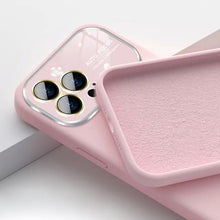 Заредете изображение във визуализатора на галерията – Soft Silicone Lens Case for Iphone 14 light pink
