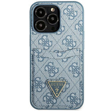 Заредете изображение във визуализатора на галерията – Guess GUHCP13XP4TPB iPhone 13 Pro Max 6.7" blue/blue hardcase 4G Triangle Logo Cardslot
