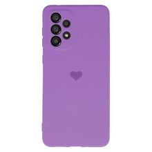 Заредете изображение във визуализатора на галерията – Vennus Silicone Heart Case for Samsung Galaxy A13 4G design 1 purple
