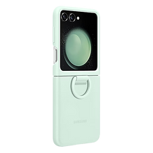 Заредете изображение във визуализатора на галерията – Original Case for Samsung Z Flip 5 Galaxy - Silicone Case with Ring (ef-pf731tmegww) OCEAN GREEN
