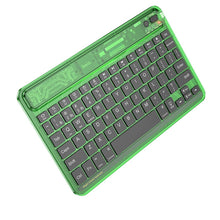 Заредете изображение във визуализатора на галерията – Hoco wireless bluetooth keyboard tranparent discovery s55 green
